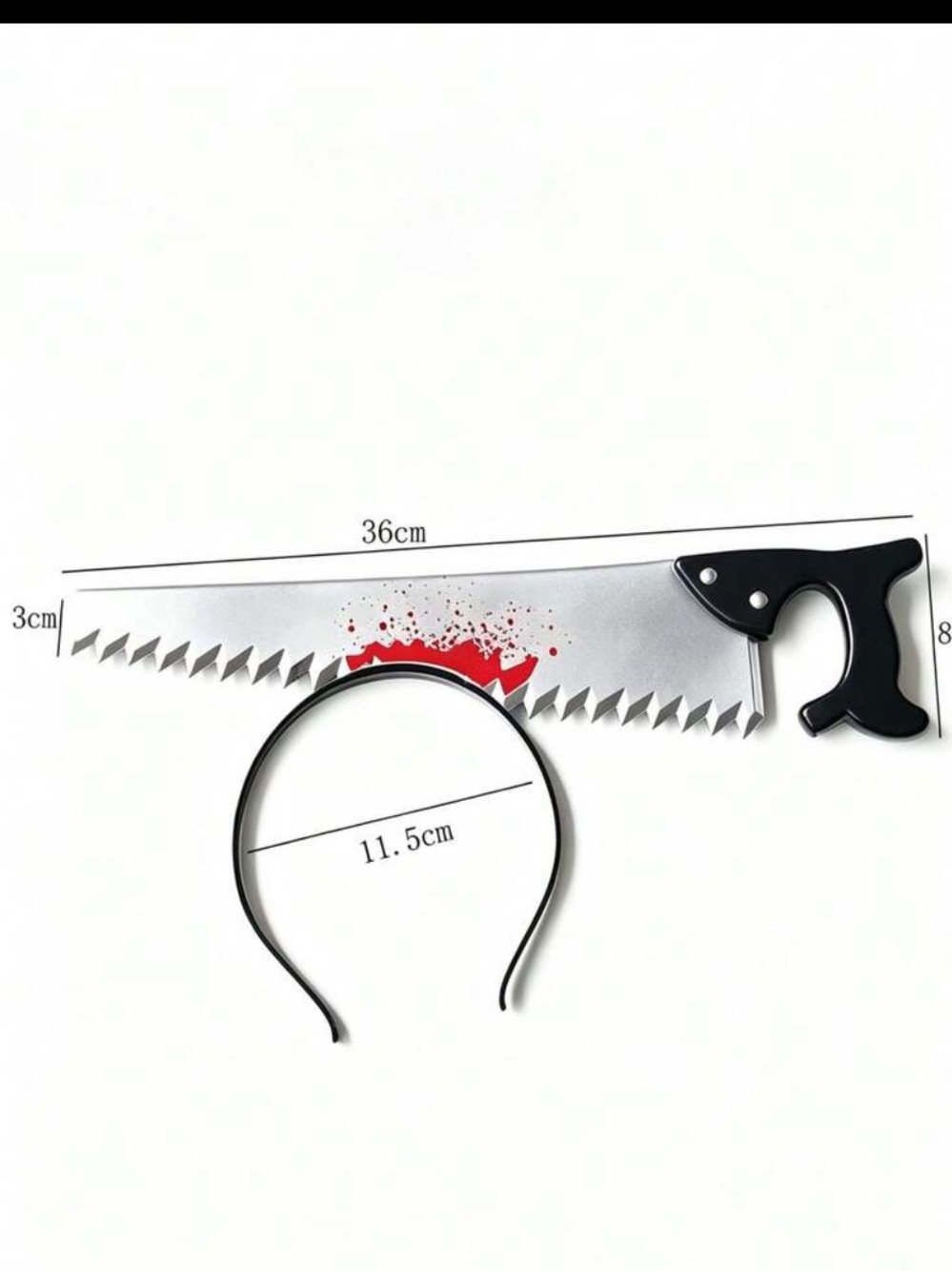 Bloody saw in headband